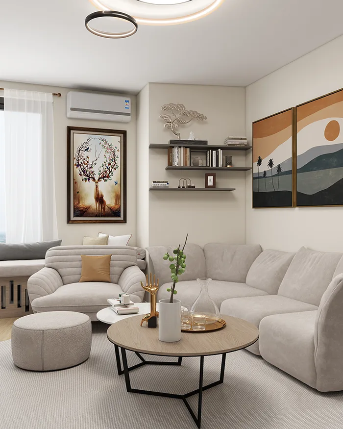  Living room interior design, apartment arrangement in Belgrade, modern interior design studio
